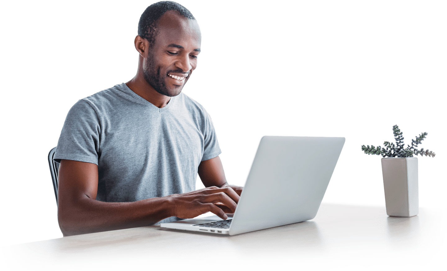 Businessman working on a laptop